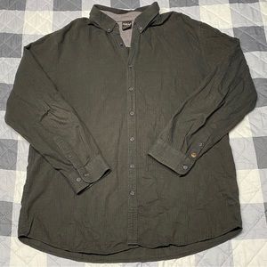 Men’s Olive Green FarWest Button Up Shirt, 2XL